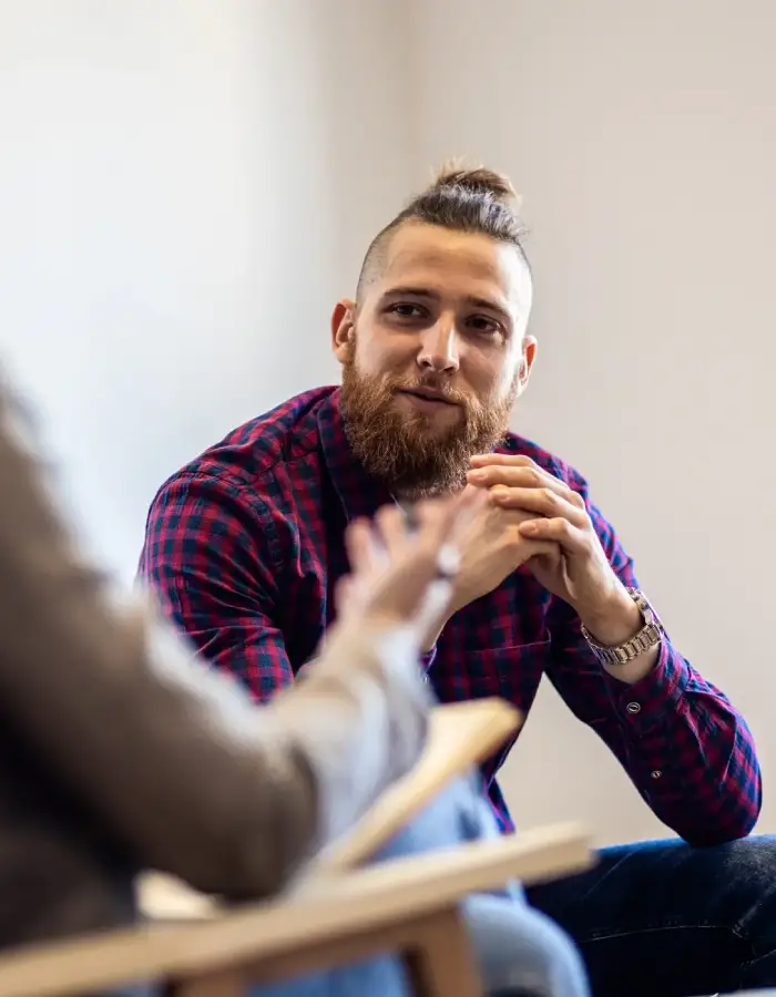 A dual diagnosis treatment session focusing on mental health and addiction.